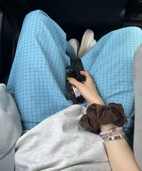 almo(アルモ)の「PT スクエアチェックルーズパンツ(se)(スラックス・レディース・ネイビー/ブルー・FREE)」の13枚目の写真
