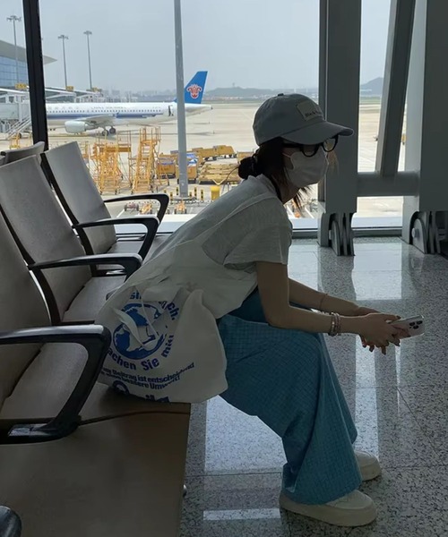 almo(アルモ)の「PT スクエアチェックルーズパンツ(se)(スラックス・レディース・ネイビー/ブルー・FREE)」の14枚目の写真