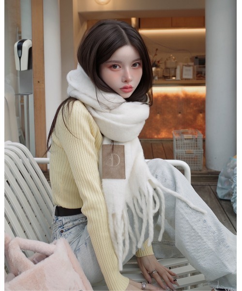 Darich ダーリッチ レザータグパッチボリュームマフラー ダーリッチ Darich レザータグパッチボリュームマフラー