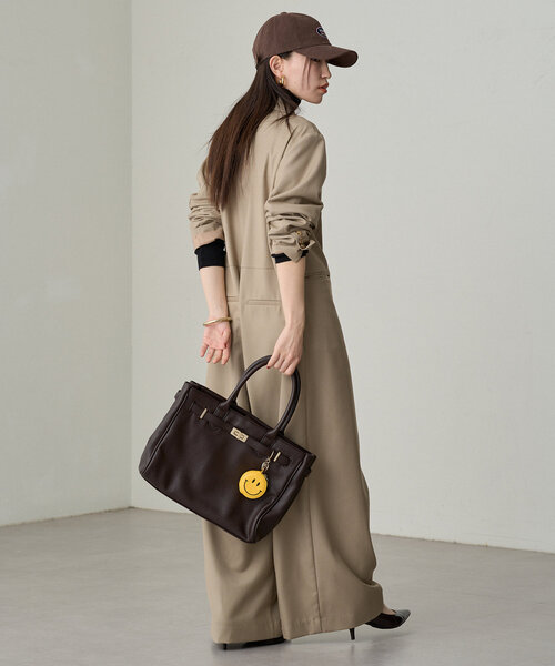 LOUNGEDRESS（ラウンジドレス）の「ダブルジャケットオールインワン（サロペット/オーバーオール・レディース・ネイビー/ベージュ・FREE）」の6枚目の写真