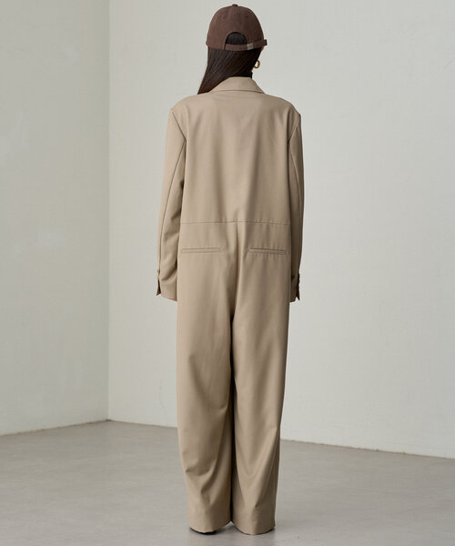 LOUNGEDRESS（ラウンジドレス）の「ダブルジャケットオールインワン（サロペット/オーバーオール・レディース・ネイビー/ベージュ・FREE）」の9枚目の写真