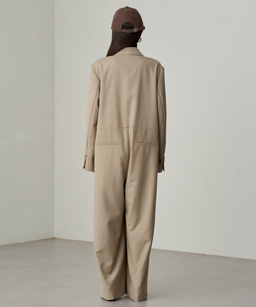 LOUNGEDRESS（ラウンジドレス）の「ダブルジャケットオールインワン（サロペット/オーバーオール・レディース・ネイビー/ベージュ・FREE）」の10枚目の写真