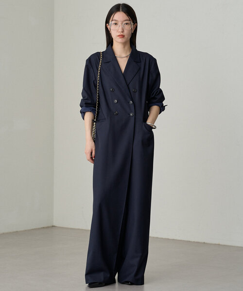LOUNGEDRESS（ラウンジドレス）の「ダブルジャケットオールインワン（サロペット/オーバーオール・レディース・ネイビー/ベージュ・FREE）」の15枚目の写真