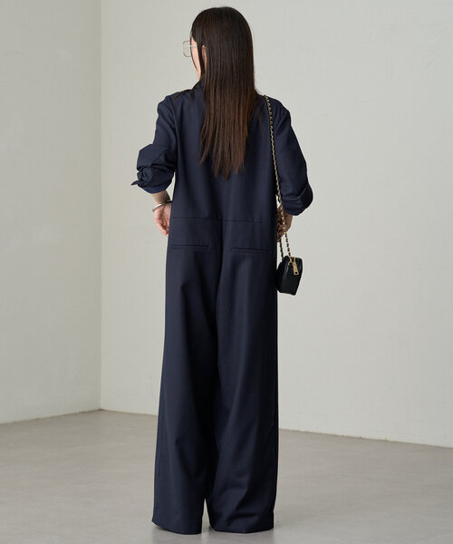 LOUNGEDRESS（ラウンジドレス）の「ダブルジャケットオールインワン（サロペット/オーバーオール・レディース・ネイビー/ベージュ・FREE）」の17枚目の写真