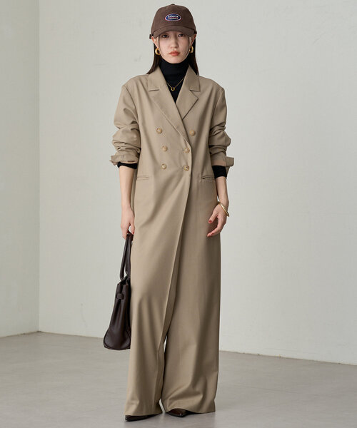 LOUNGEDRESS（ラウンジドレス）の「ダブルジャケットオールインワン（サロペット/オーバーオール・レディース・ネイビー/ベージュ・FREE）」の20枚目の写真