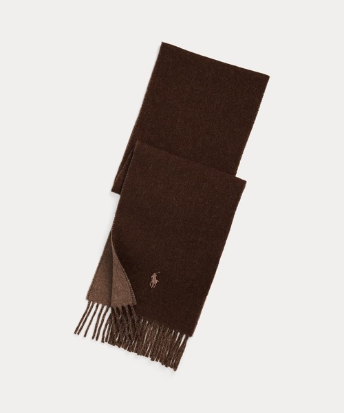 POLO RALPH LAUREN(ポロ ラルフ ローレン)の「リバーシブル ウールブレンド マフラー(マフラー・メンズ・ブラウン・ONE)」の1枚目の写真