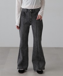 FREE'S MART | [低身長サイズ/Lサイズあり]フロントシームフレアストレッチデニム(デニムパンツ)