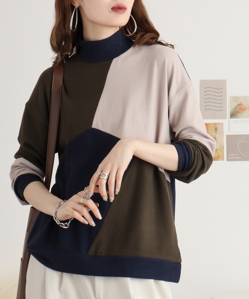 BRODIAEA(ブローディア)の「BRODIAEA マルチカラー微起毛プルオーバー(Tシャツ/カットソー・レディース・ブラック/ネイビー/カーキ・40)」の2枚目の写真