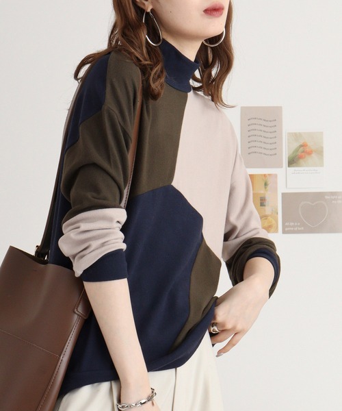 BRODIAEA(ブローディア)の「BRODIAEA マルチカラー微起毛プルオーバー(Tシャツ/カットソー・レディース・ブラック/ネイビー/カーキ・40)」の5枚目の写真