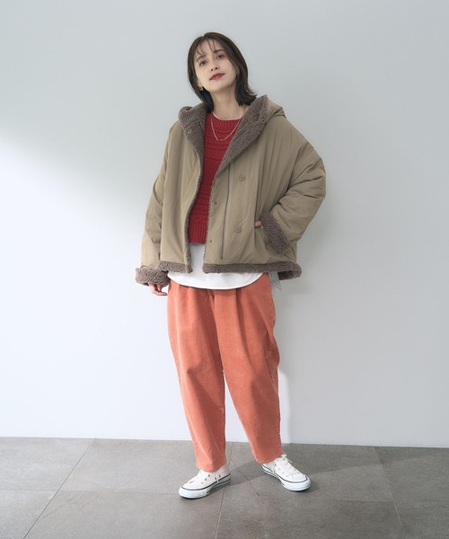 studio CLIP（スタディオクリップ）の「リバーシブルボアフードミドル