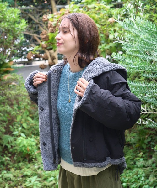 studio CLIP（スタディオクリップ）の「リバーシブルボアフードミドル