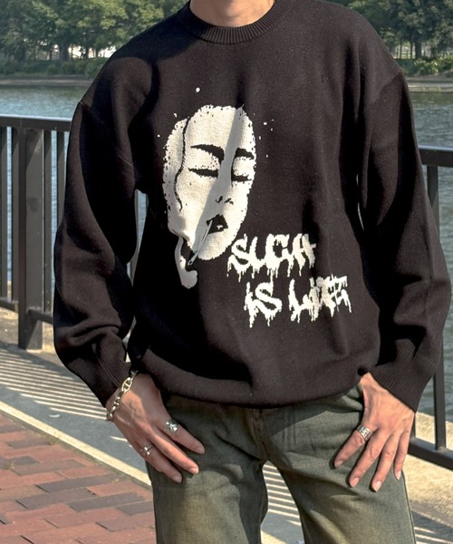 Bling Leads(ブリングリーズ)の「/Bling Leads/JQDクル-/Nニット(Tシャツ/カットソー・メンズ・グレー/ブラック・LARGE/MEDIUM)」の12枚目の写真