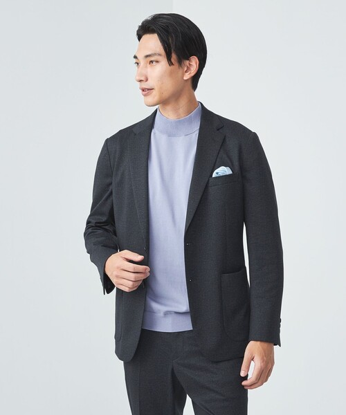 green label relaxing(グリーンレーベルリラクシング)の「クリア コットン テンジク モックネックT 半袖 ニット(ニット/セーター・メンズ・ライトグレー/ライトブルー/ダークグレー・XL/L/M/S)」の4枚目の写真