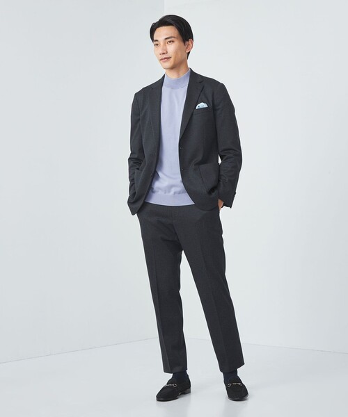 green label relaxing(グリーンレーベルリラクシング)の「クリア コットン テンジク モックネックT 半袖 ニット(ニット/セーター・メンズ・ライトグレー/ライトブルー/ダークグレー・XL/L/M/S)」の5枚目の写真