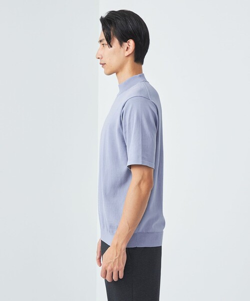 green label relaxing(グリーンレーベルリラクシング)の「クリア コットン テンジク モックネックT 半袖 ニット(ニット/セーター・メンズ・ライトグレー/ライトブルー/ダークグレー・XL/L/M/S)」の11枚目の写真