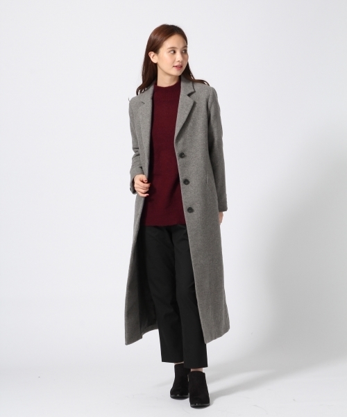 GLOBAL WORK（グローバルワーク）の「7ゲージブークレAラインタートル/567907（ニット/セーター・レディース・ネイビー/ホワイト/ワインレッド/ライトグレー・MEDIUM/SMALL/LARGE）」の8枚目の写真