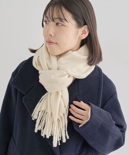 Green　Parks（グリーンパークス）の「カシミヤライクカラーストール（ストール/ショール・レディース・ライトグレー/ホワイト系その他2/オレンジ・FREE）」の4枚目の写真