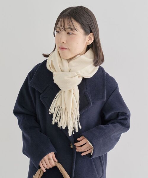 Green　Parks（グリーンパークス）の「カシミヤライクカラーストール（ストール/ショール・レディース・ライトグレー/ホワイト系その他2/オレンジ・FREE）」の6枚目の写真