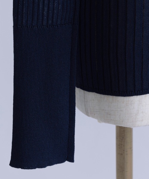 EN NEUME(エンノイム)の「Boat Neck Ribbed Sheer Knit(ニット/セーター・レディース・ベージュ/ネイビー/ミント・FREE)」の12枚目の写真