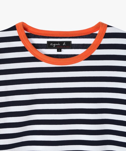 agnes b.(アニエスベー)の「メンズ 細ボーダー コットン 長袖 Tシャツ "Coulos"(Tシャツ/カットソー・メンズ・ブラウン系その他・1/2/3)」の8枚目の写真