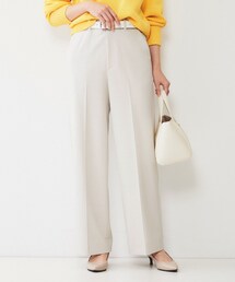 【後ろウエストゴム/きれいめ】ストレッチ ワイドパンツ