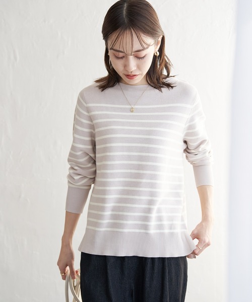 ikka(イッカ)の「【洗濯機で洗える】GOKU楽ニットプルオーバー(ニット/セーター・レディース・オフホワイト/ブラック/ブルー/ベージュ・S/M/L)」の8枚目の写真