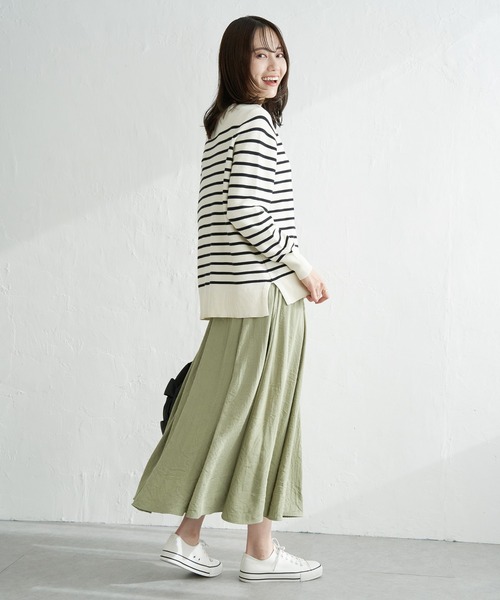 ikka(イッカ)の「【洗濯機で洗える】GOKU楽ニットプルオーバー(ニット/セーター・レディース・オフホワイト/ブラック/ブルー/ベージュ・S/M/L)」の10枚目の写真