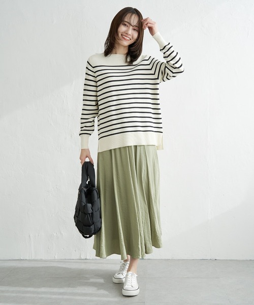 ikka(イッカ)の「【洗濯機で洗える】GOKU楽ニットプルオーバー(ニット/セーター・レディース・オフホワイト/ブラック/ブルー/ベージュ・S/M/L)」の11枚目の写真