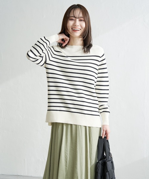 ikka(イッカ)の「【洗濯機で洗える】GOKU楽ニットプルオーバー(ニット/セーター・レディース・オフホワイト/ブラック/ブルー/ベージュ・S/M/L)」の13枚目の写真