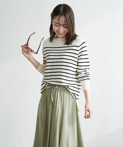 ikka(イッカ)の「【洗濯機で洗える】GOKU楽ニットプルオーバー(ニット/セーター・レディース・オフホワイト/ブラック/ブルー/ベージュ・S/M/L)」の12枚目の写真