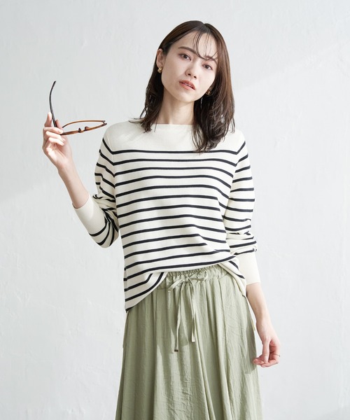 ikka(イッカ)の「【洗濯機で洗える】GOKU楽ニットプルオーバー(ニット/セーター・レディース・オフホワイト/ブラック/ブルー/ベージュ・S/M/L)」の15枚目の写真