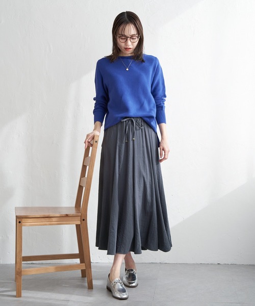 ikka(イッカ)の「【洗濯機で洗える】GOKU楽ニットプルオーバー(ニット/セーター・レディース・オフホワイト/ブラック/ブルー/ベージュ・S/M/L)」の22枚目の写真