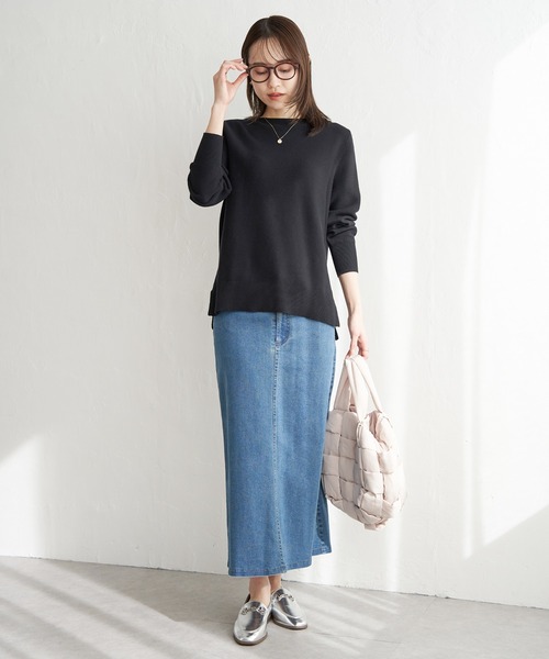 ikka(イッカ)の「【洗濯機で洗える】GOKU楽ニットプルオーバー(ニット/セーター・レディース・オフホワイト/ブラック/ブルー/ベージュ・S/M/L)」の16枚目の写真