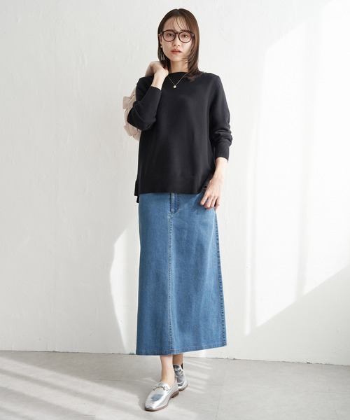 ikka(イッカ)の「【洗濯機で洗える】GOKU楽ニットプルオーバー(ニット/セーター・レディース・オフホワイト/ブラック/ブルー/ベージュ・S/M/L)」の18枚目の写真