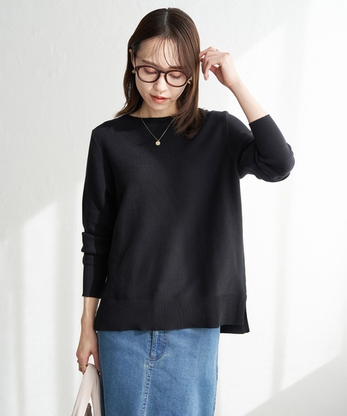 ikka(イッカ)の「【洗濯機で洗える】GOKU楽ニットプルオーバー(ニット/セーター・レディース・オフホワイト/ブラック/ブルー/ベージュ・S/M/L)」の19枚目の写真