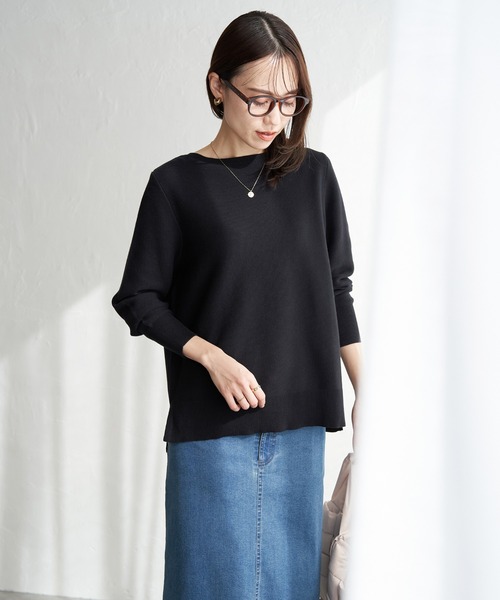 ikka(イッカ)の「【洗濯機で洗える】GOKU楽ニットプルオーバー(ニット/セーター・レディース・オフホワイト/ブラック/ブルー/ベージュ・S/M/L)」の20枚目の写真