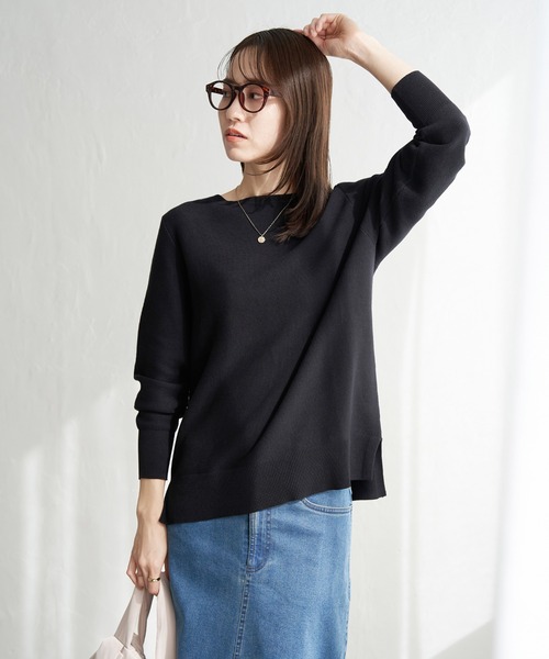 ikka(イッカ)の「【洗濯機で洗える】GOKU楽ニットプルオーバー(ニット/セーター・レディース・オフホワイト/ブラック/ブルー/ベージュ・S/M/L)」の21枚目の写真