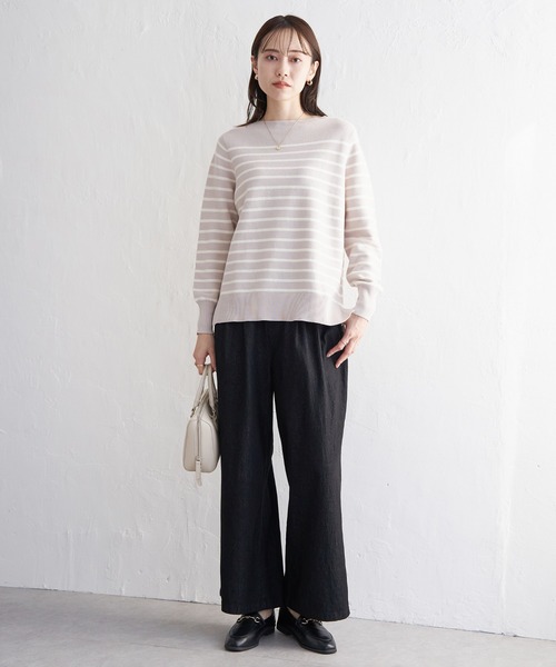 ikka(イッカ)の「【洗濯機で洗える】GOKU楽ニットプルオーバー(ニット/セーター・レディース・オフホワイト/ブラック/ブルー/ベージュ・S/M/L)」の5枚目の写真