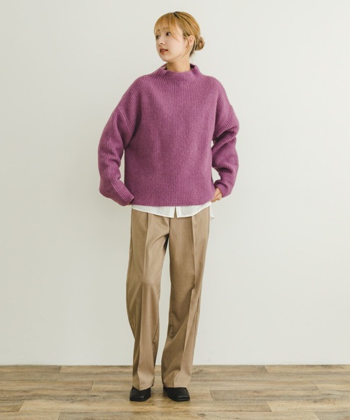 ITEMS URBANRESEARCH（アイテムズ アーバンリサーチ）の「フワフワボトルネックニット（ニット/セーター・レディース・パープル/ライトベージュ/チャコールグレー・FREE）」の12枚目の写真