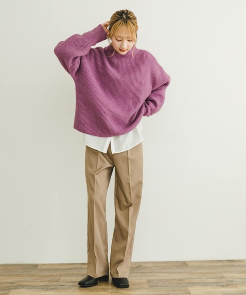 ITEMS URBANRESEARCH（アイテムズ アーバンリサーチ）の「フワフワボトルネックニット（ニット/セーター・レディース・パープル/ライトベージュ/チャコールグレー・FREE）」の13枚目の写真