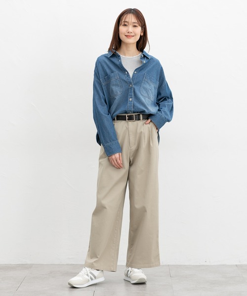 Honeys(ハニーズ)の「オーガニックレースT(Tシャツ/カットソー・レディース・レッド系その他/グリーン/オートミール/ホワイト×ネイビー/ミント・L/LL/M)」の6枚目の写真