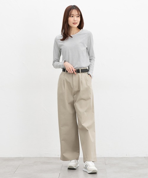 Honeys(ハニーズ)の「オーガニックレースT(Tシャツ/カットソー・レディース・レッド系その他/グリーン/オートミール/ホワイト×ネイビー/ミント・L/LL/M)」の7枚目の写真