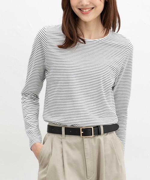 Honeys(ハニーズ)の「オーガニックレースT(Tシャツ/カットソー・レディース・レッド系その他/グリーン/オートミール/ホワイト×ネイビー/ミント・L/LL/M)」の8枚目の写真