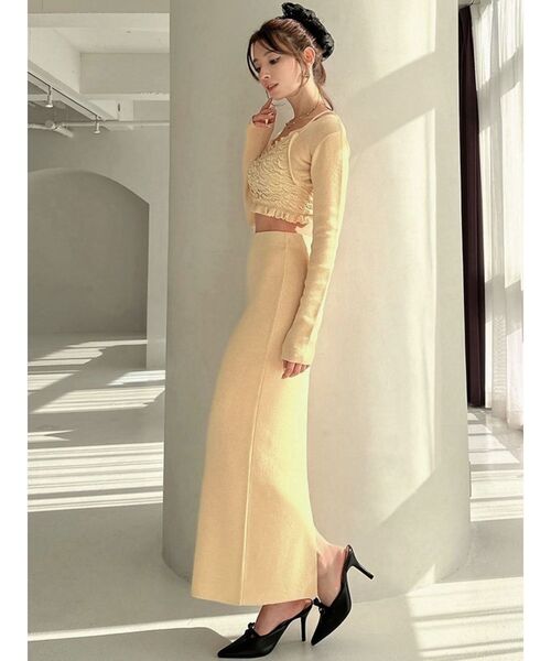 RESEXXY（リゼクシー）の「タイトロングスカート【セットアップ着用可能】（スカート・レディース・ネイビー/イエロー/ライトグレー・FREE）」の10枚目の写真