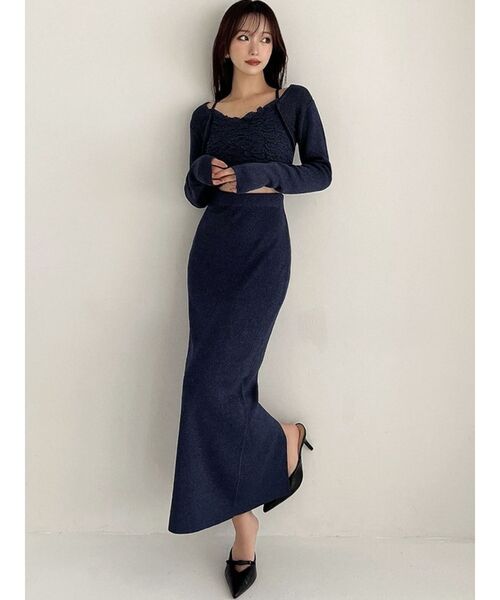 RESEXXY（リゼクシー）の「タイトロングスカート【セットアップ着用可能】（スカート・レディース・ネイビー/イエロー/ライトグレー・FREE）」の12枚目の写真