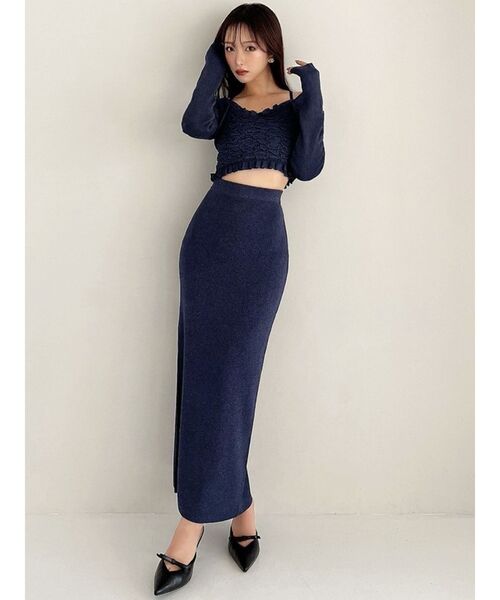 RESEXXY（リゼクシー）の「タイトロングスカート【セットアップ着用可能】（スカート・レディース・ネイビー/イエロー/ライトグレー・FREE）」の13枚目の写真