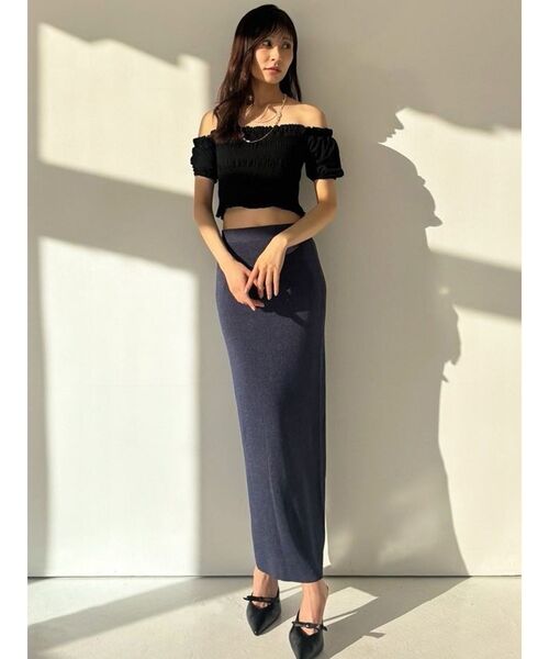 RESEXXY（リゼクシー）の「タイトロングスカート【セットアップ着用可能】（スカート・レディース・ネイビー/イエロー/ライトグレー・FREE）」の15枚目の写真