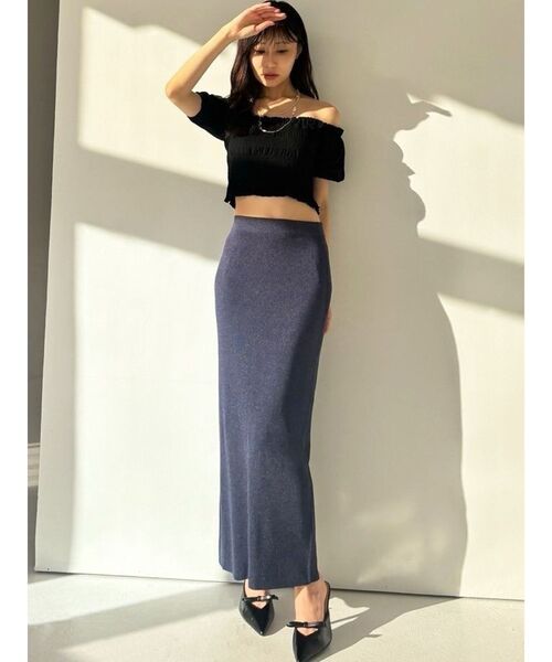 RESEXXY（リゼクシー）の「タイトロングスカート【セットアップ着用可能】（スカート・レディース・ネイビー/イエロー/ライトグレー・FREE）」の17枚目の写真