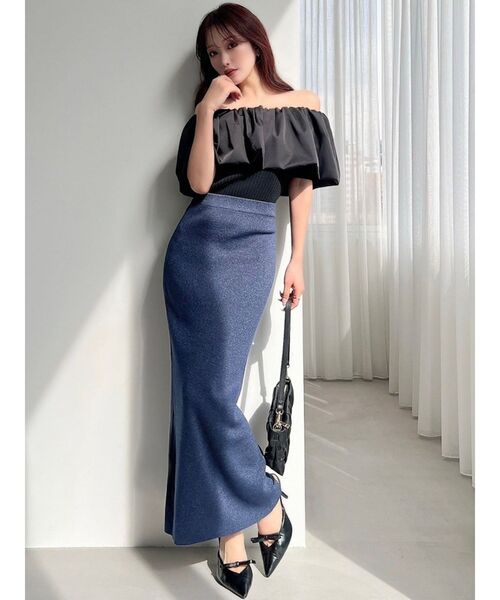 RESEXXY（リゼクシー）の「タイトロングスカート【セットアップ着用可能】（スカート・レディース・ネイビー/イエロー/ライトグレー・FREE）」の18枚目の写真