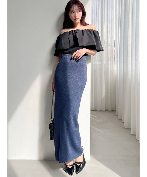 RESEXXY（リゼクシー）の「タイトロングスカート【セットアップ着用可能】（スカート・レディース・ネイビー/イエロー/ライトグレー・FREE）」の20枚目の写真